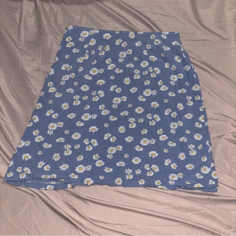Hollister Blue Floral A-Line Skirt